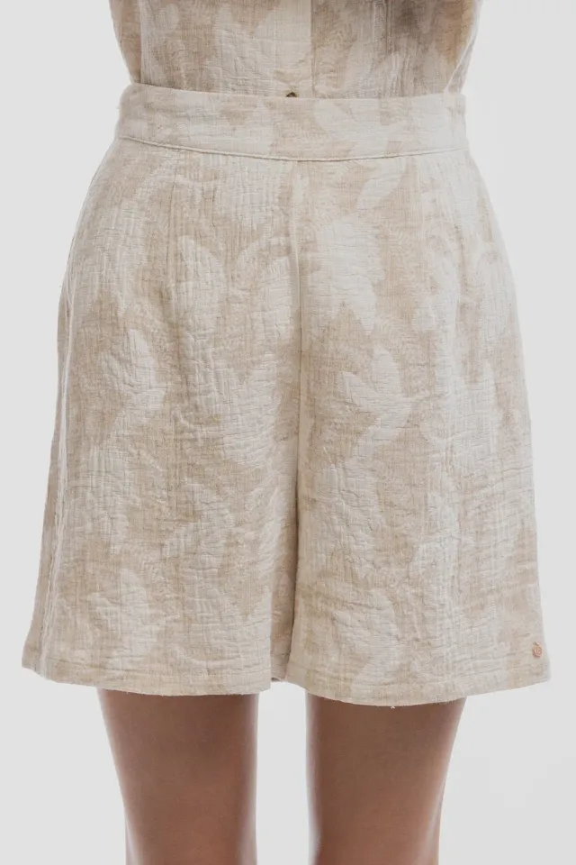 Teddy Smith S-Floralio shorts grigio cotone lino