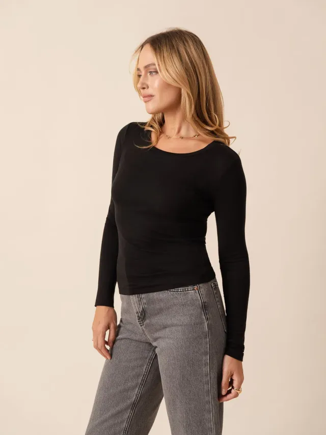Oraije Coralie t-shirt nero lyocell traspirante