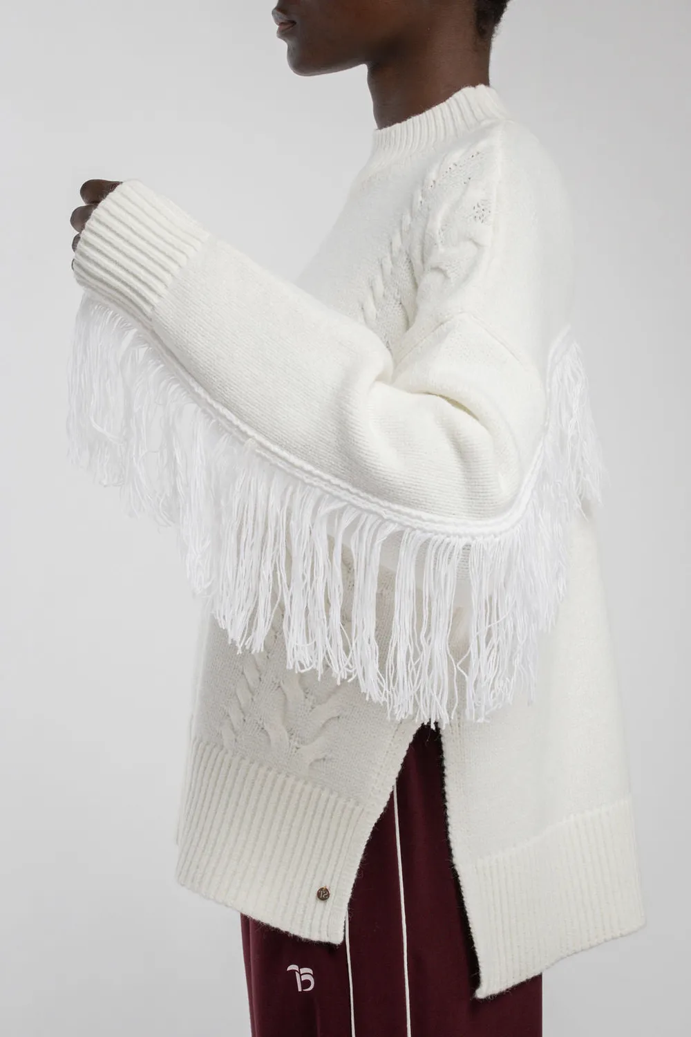 Teddy Smith P-Jennah Middle maglione donna bianco trecce