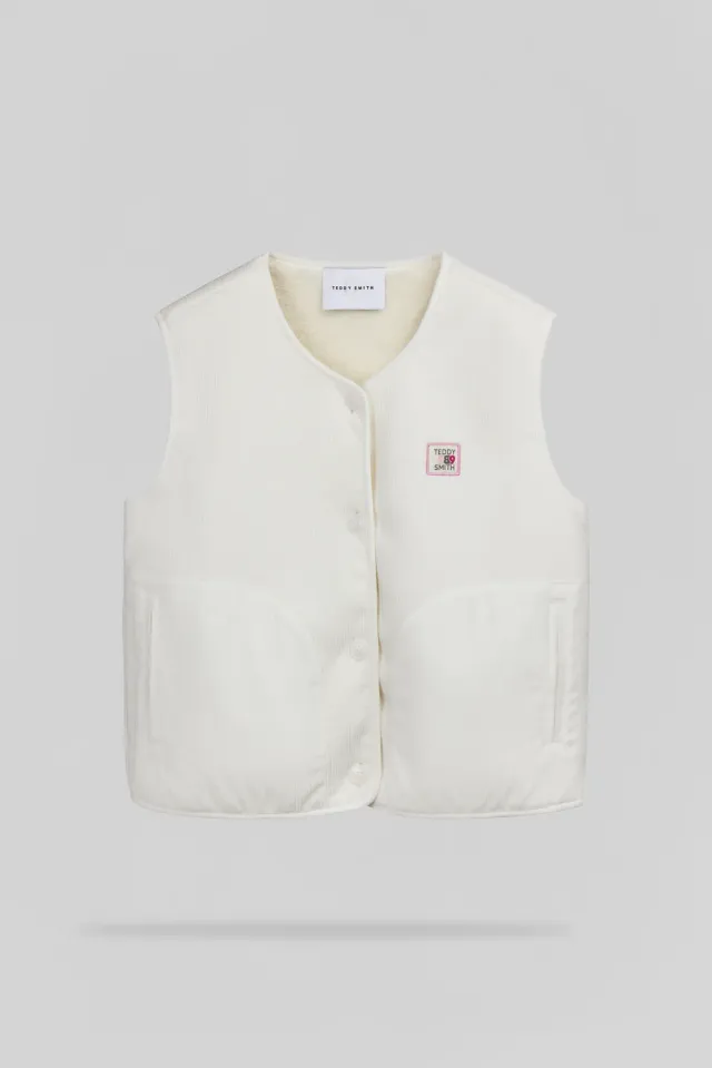 Teddy Smith B-Velvet Middle Giubbotto donna bianco sherpa
