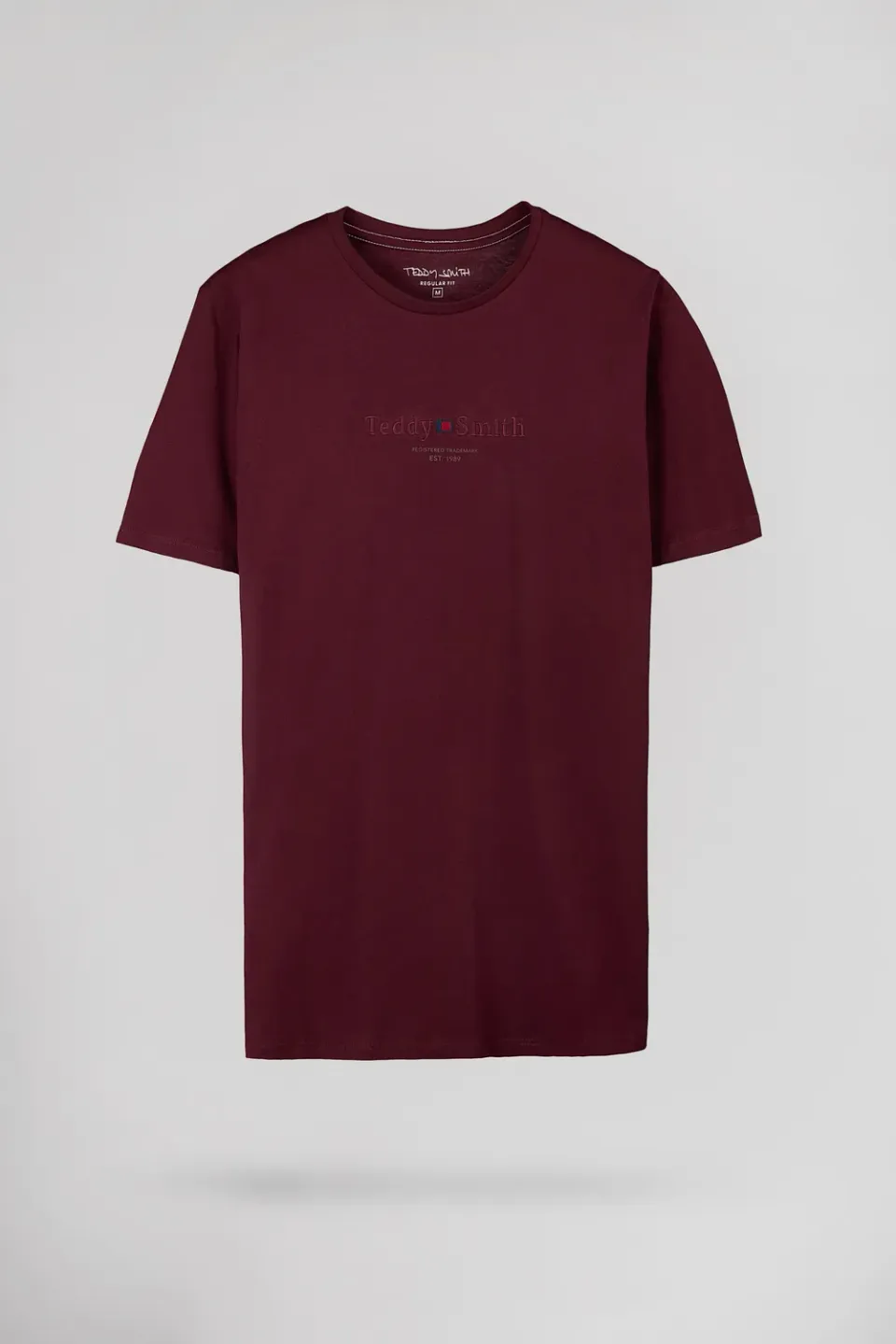 Teddy Smith T-Jim MC t-shirt uomo bordeaux rilievo petto