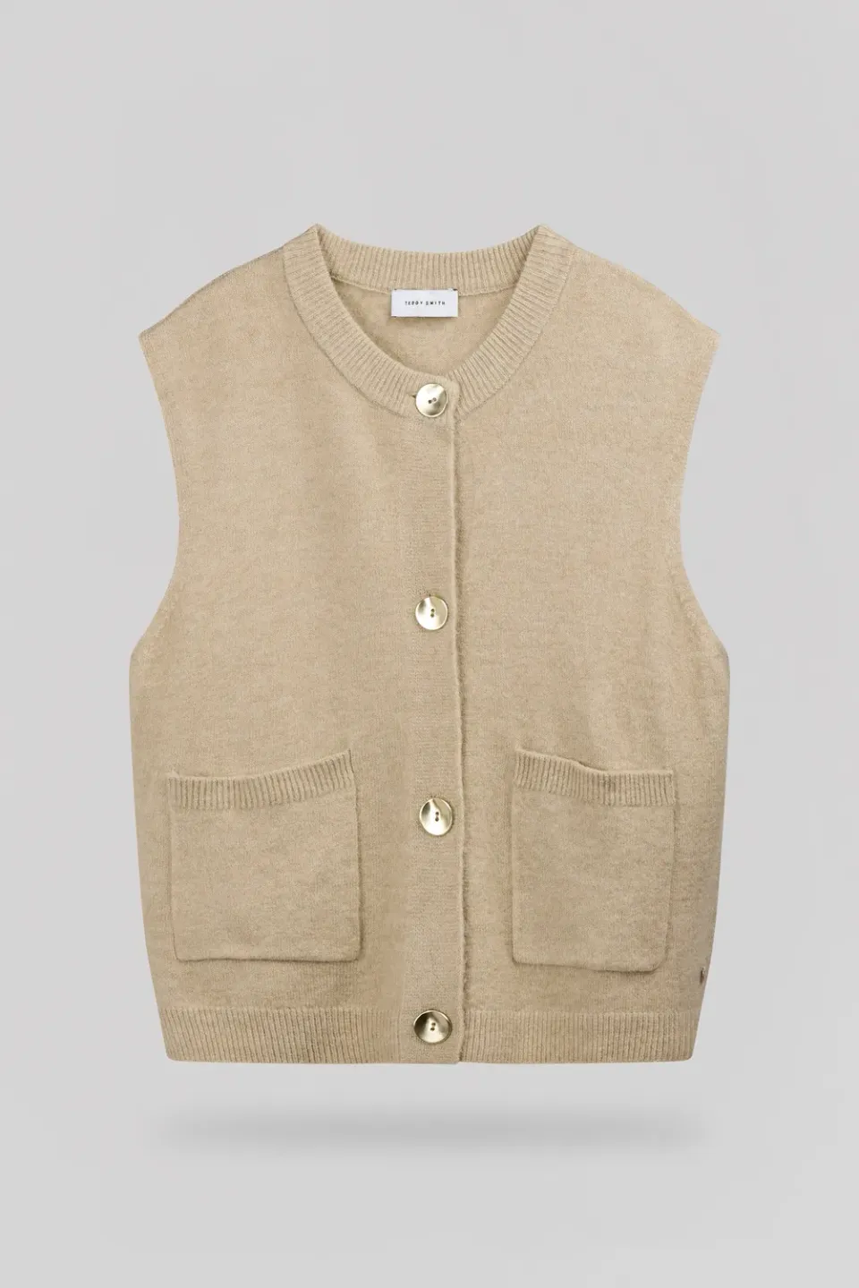 Teddy Smith G-Hazel gilet donna beige soft grege