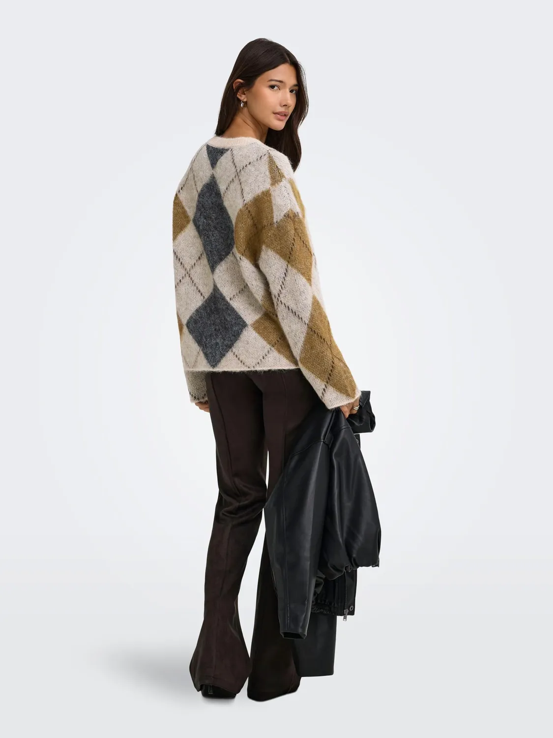 ONLY ONLNOEME pullover grigio spalle cadenti