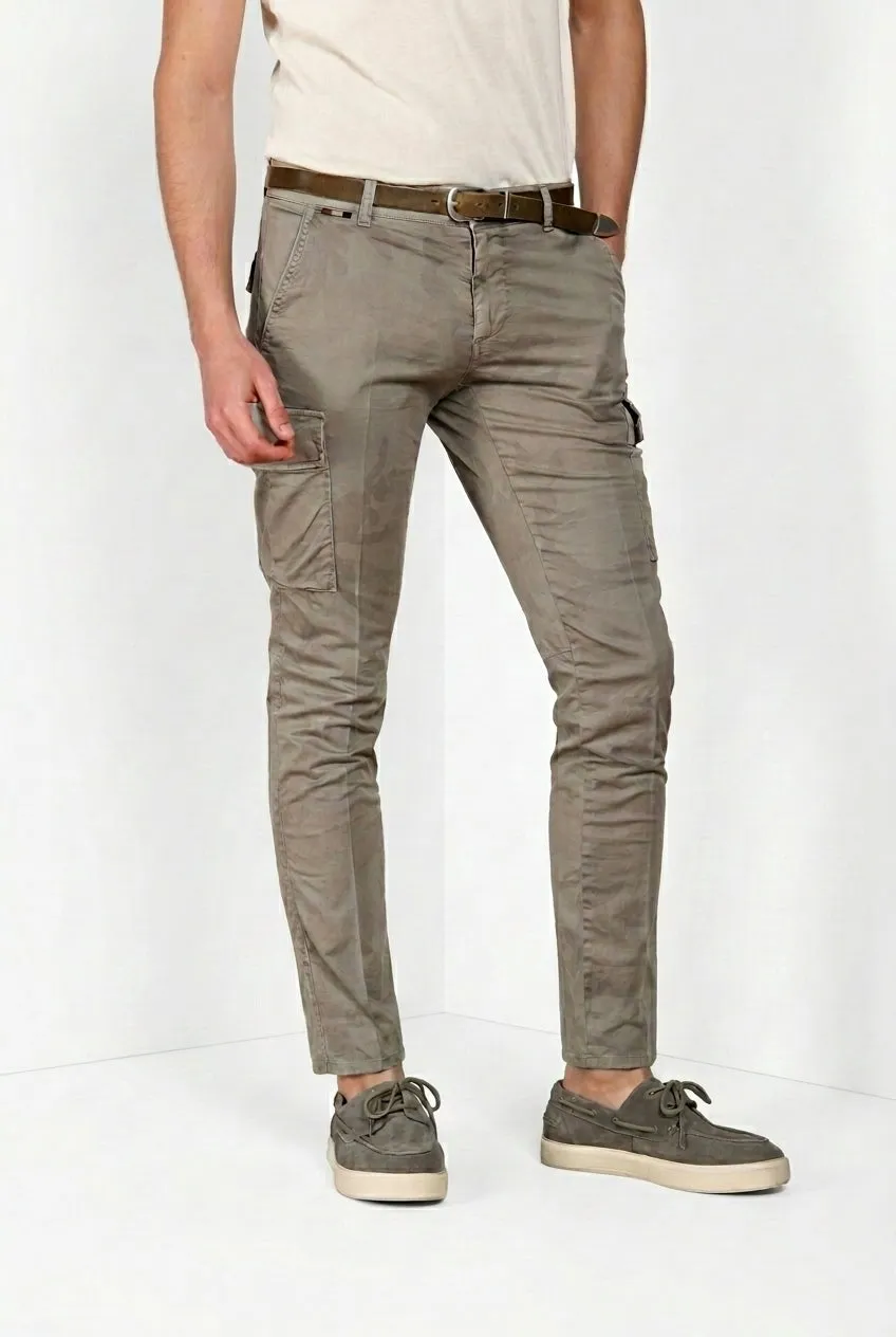 Mason's Chile pantalone cargo uomo salvia camouflage extra slim