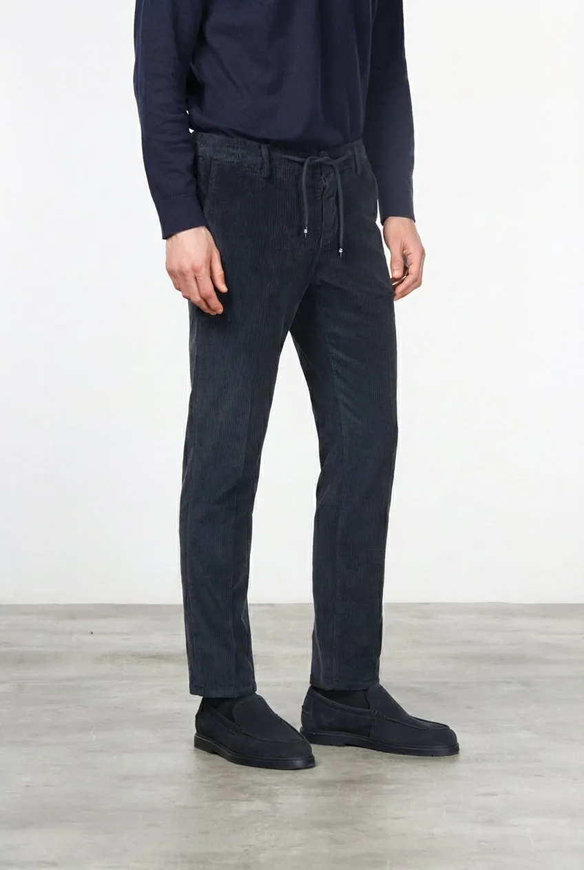 Mason's Milano Jogger chino uomo velluto blu notte extra slim
