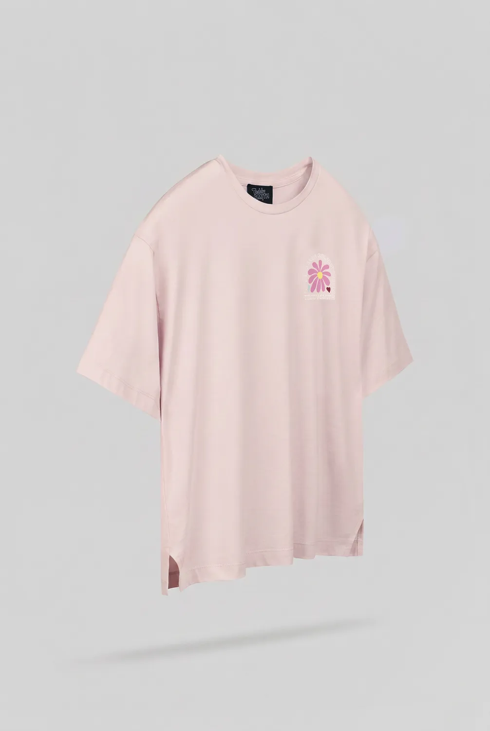 Teddy Smith T-Flowa MC T-Shirt Donna Rosa Quartz Floreale