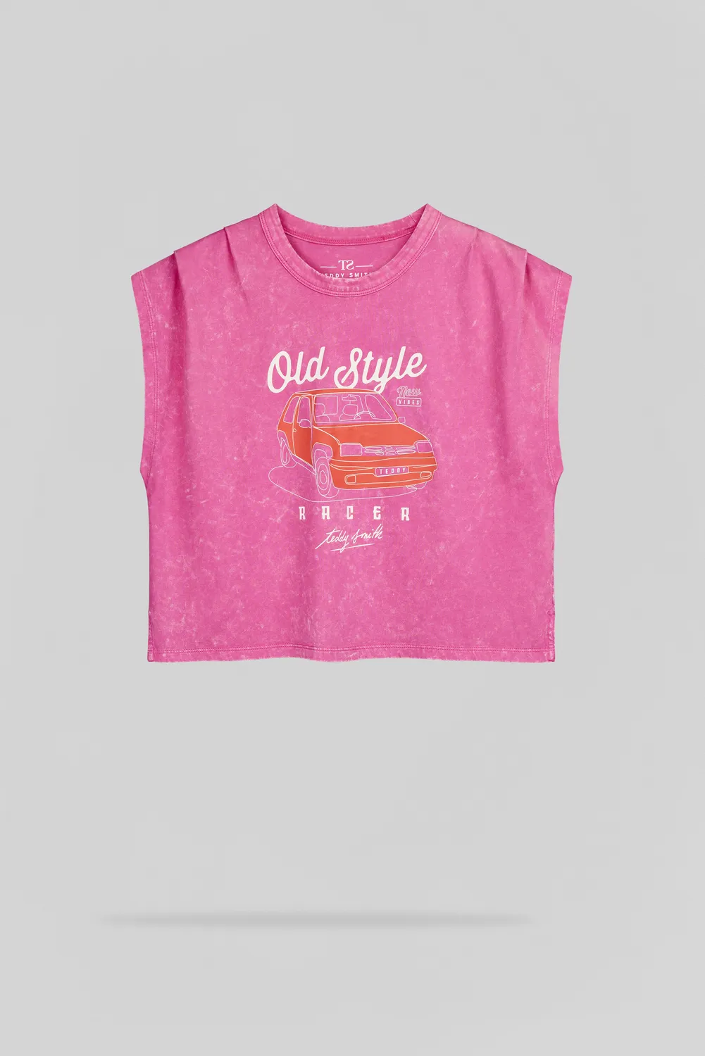 Teddy Smith T-Tany MC JR canotta bambina fuxia vintage
