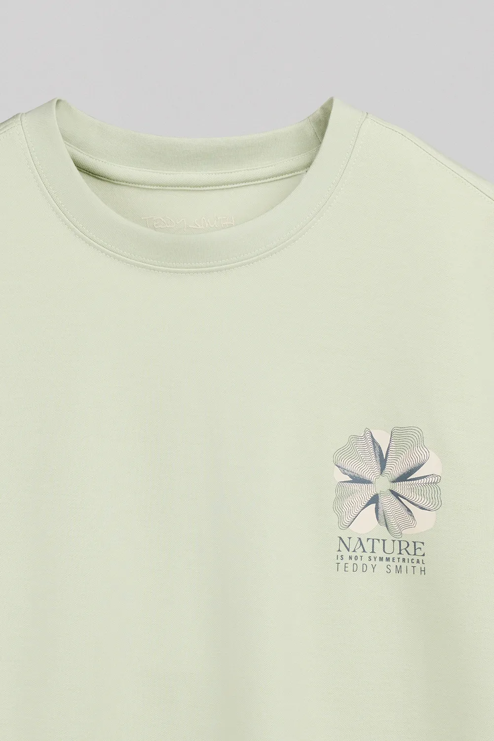 Teddy Smith T-Nature MC t-shirt verde nacre 100% cotone
