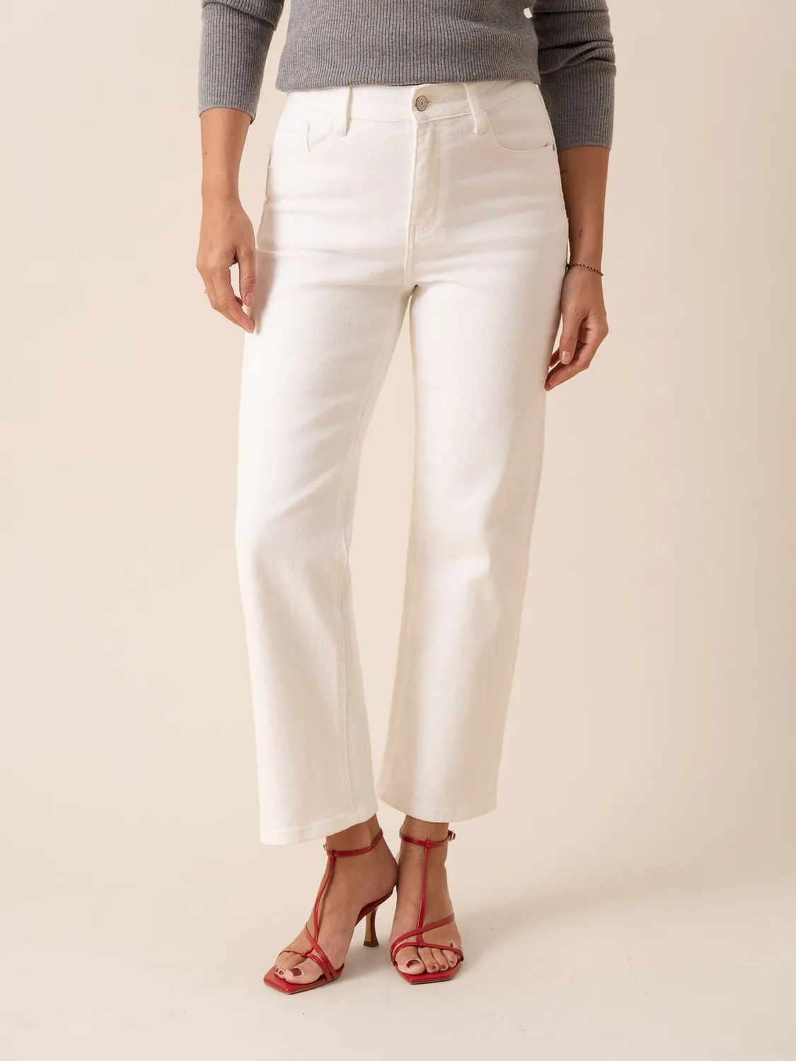 Oraije Solange jeans dritti bianchi regular
