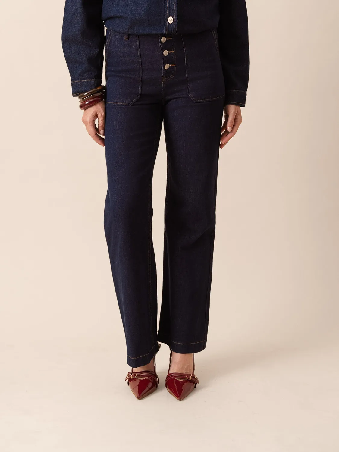 Oraije Pauline jeans bootcut brut anni 70