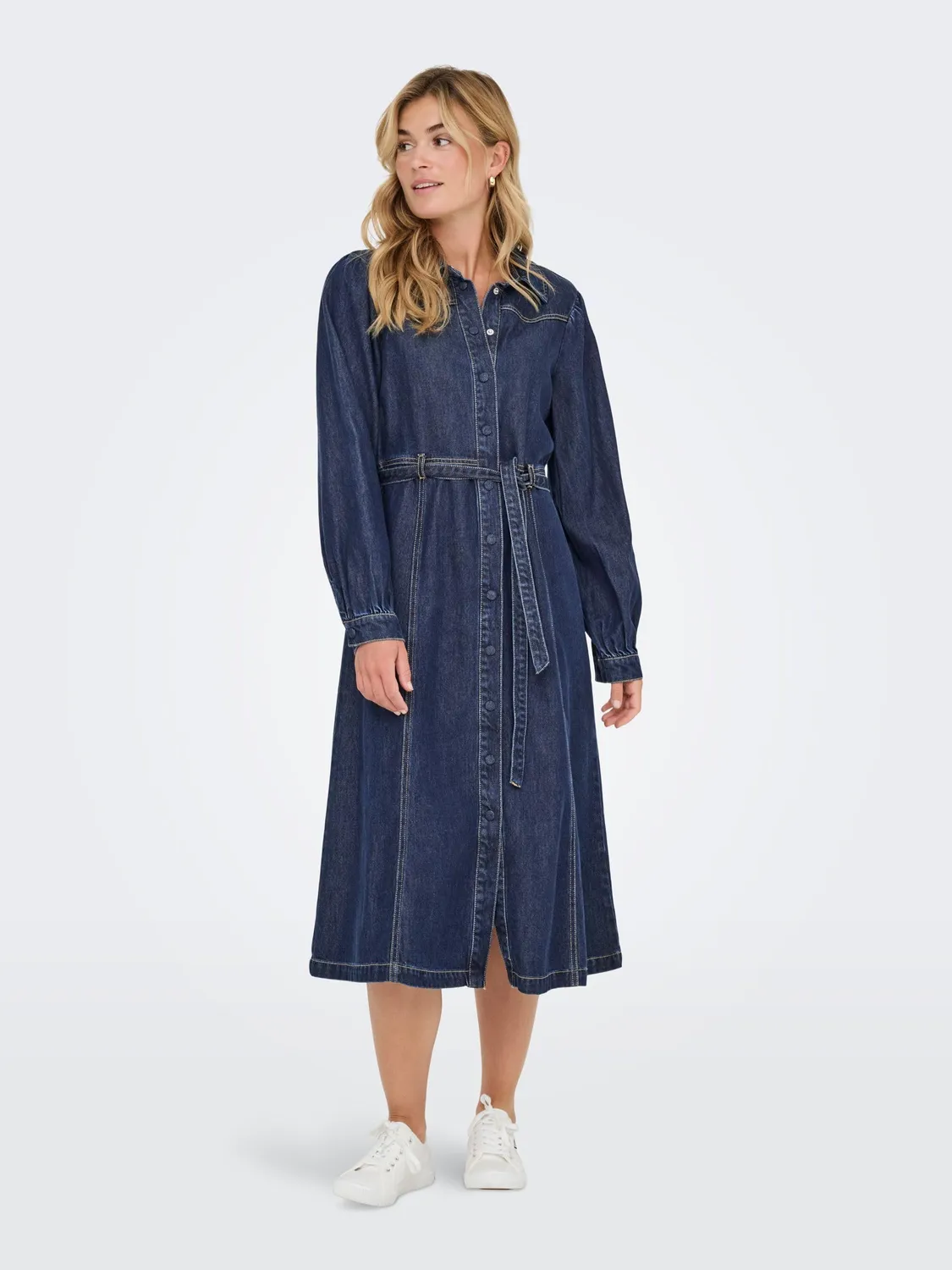 ONLY Onljulie vestito midi donna M denim blu scuro