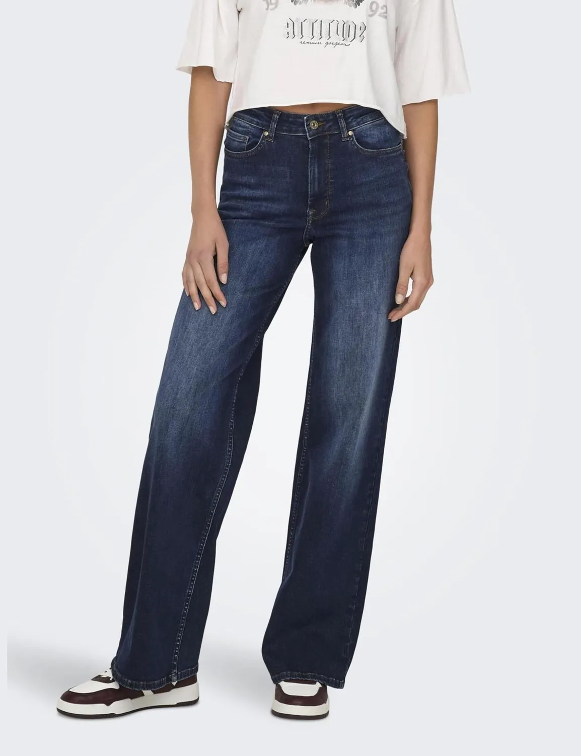 ONLY Onlmadison Blush jeans wide donna blu scuro
