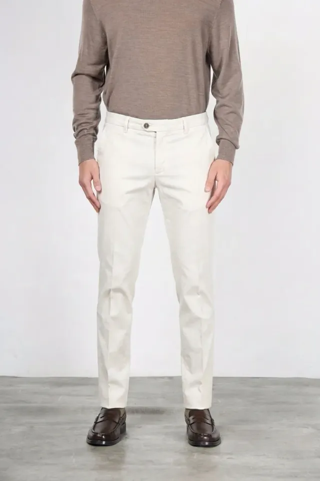 Mason's New York Style pantalone chino uomo bianco sporco regular fit