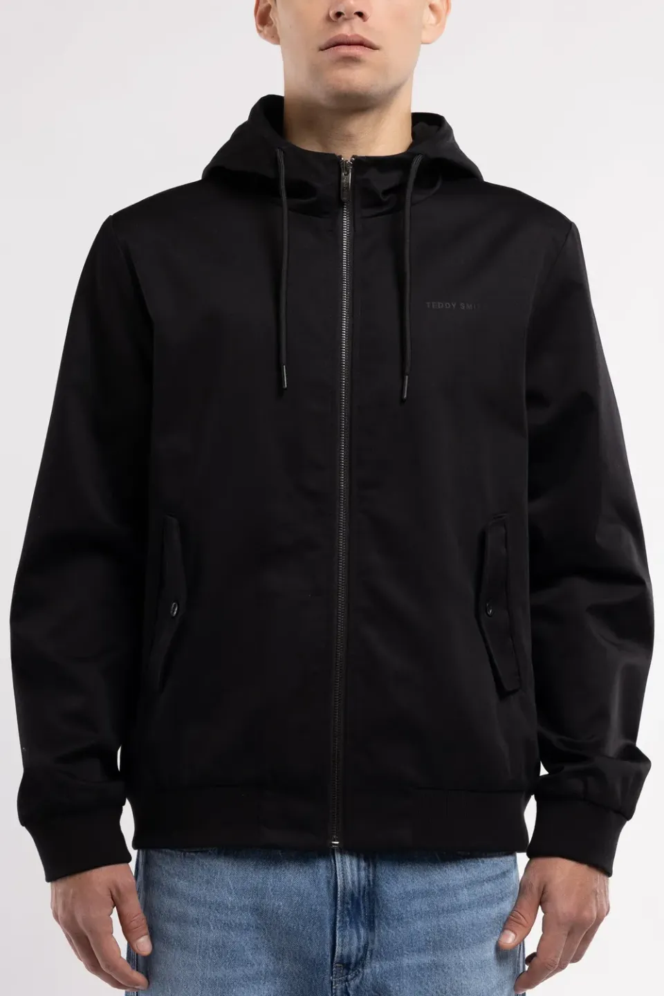 Teddy Smith B-Sansonito Giubbotto Nero Cappuccio Twill