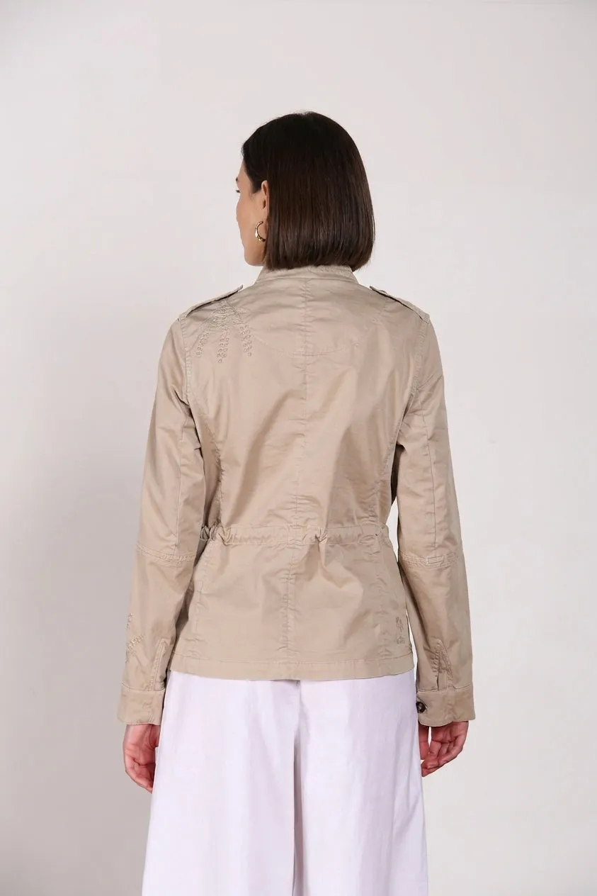 Mason's Eva giubbotto donna beige ricamo fiori