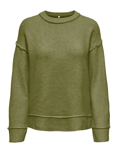 ONLY Onlhazel LS Detail O-Neck BF Knt maglia donna