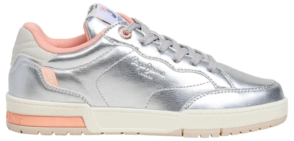 Pepe Jeans Levitt Metal Sneaker Bambina 33 EU Argento