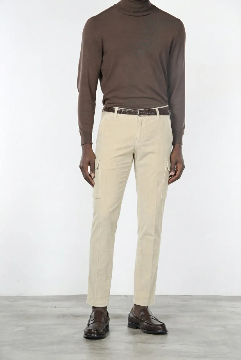 Mason's Chile cargo uomo velluto latte extra slim invernale