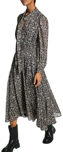 Pepe Jeans Pixy vestito donna M lungo chiffon fiocco