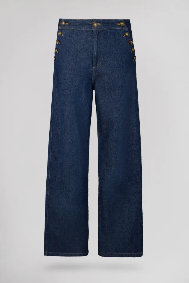 Teddy Smith P-Marina Jeans Larghi Dark Blue Vita Alta