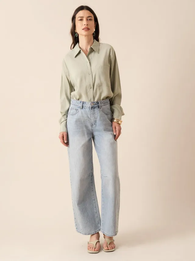 Oraije Brook jeans barrel azzurro chiaro