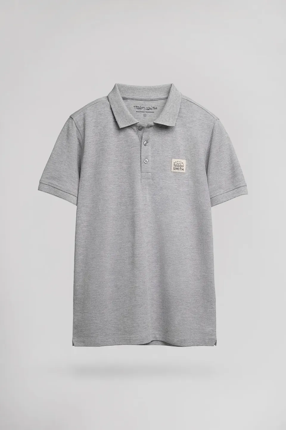 Teddy Smith P-Label MC JR polo bambino grigio piqué cotone