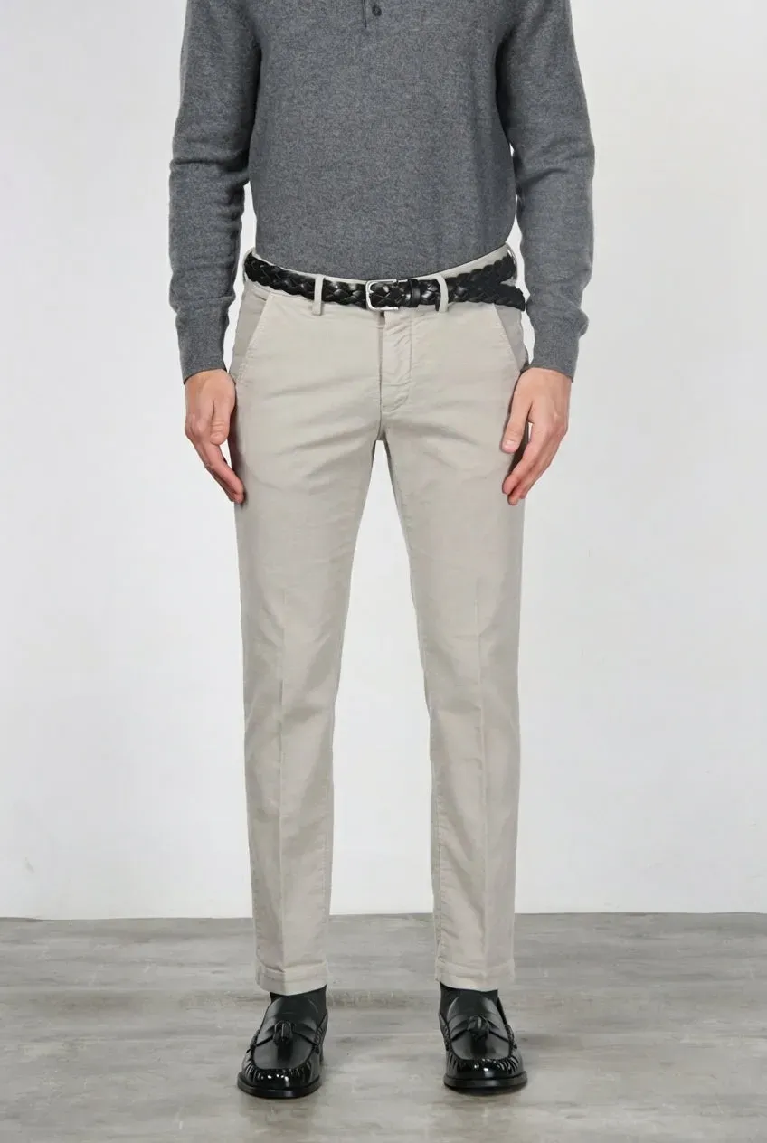 Mason's Torino chino uomo grigio velluto slim