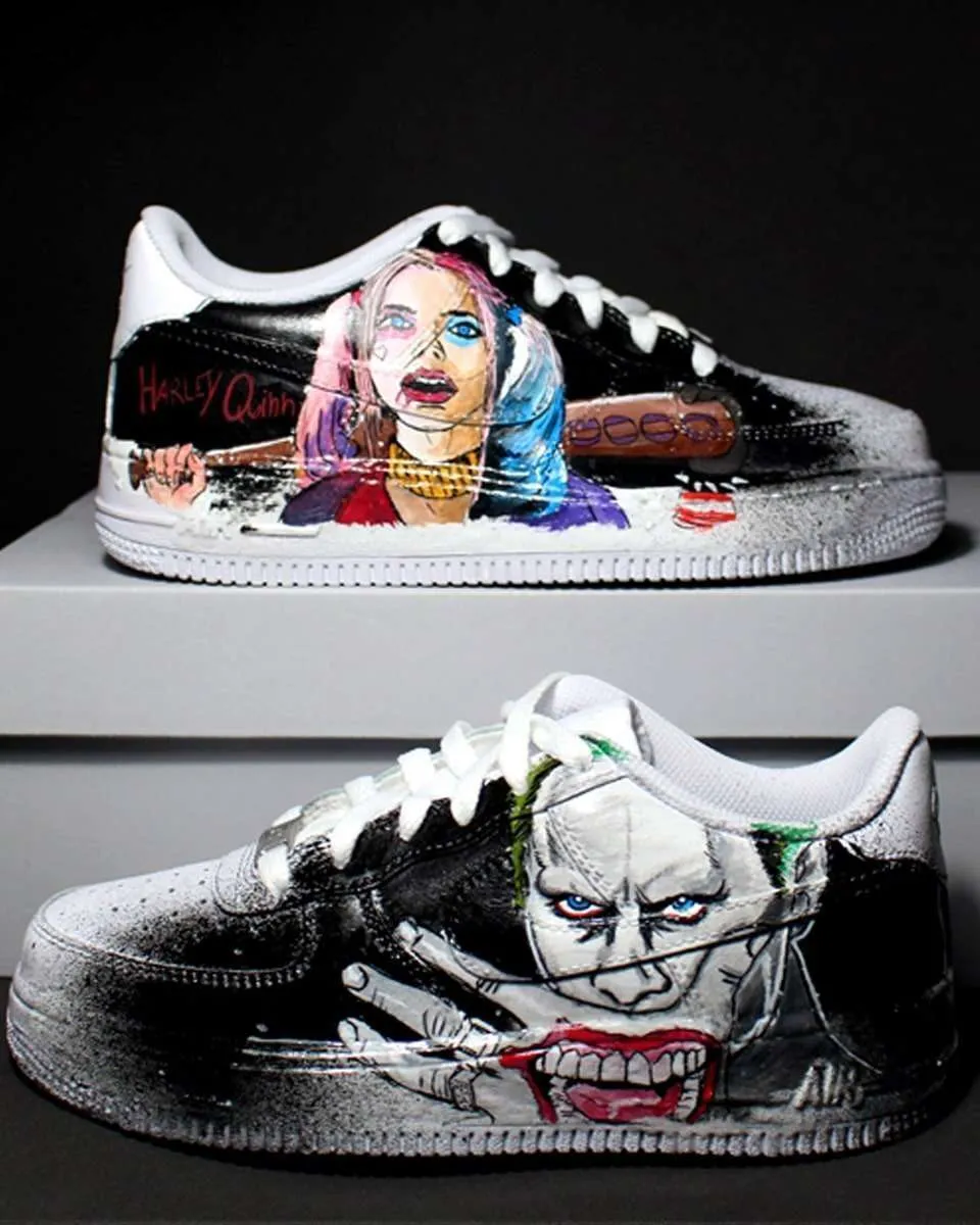 Nike Air Force 1 Suicide Squad sneakers dipinte a mano