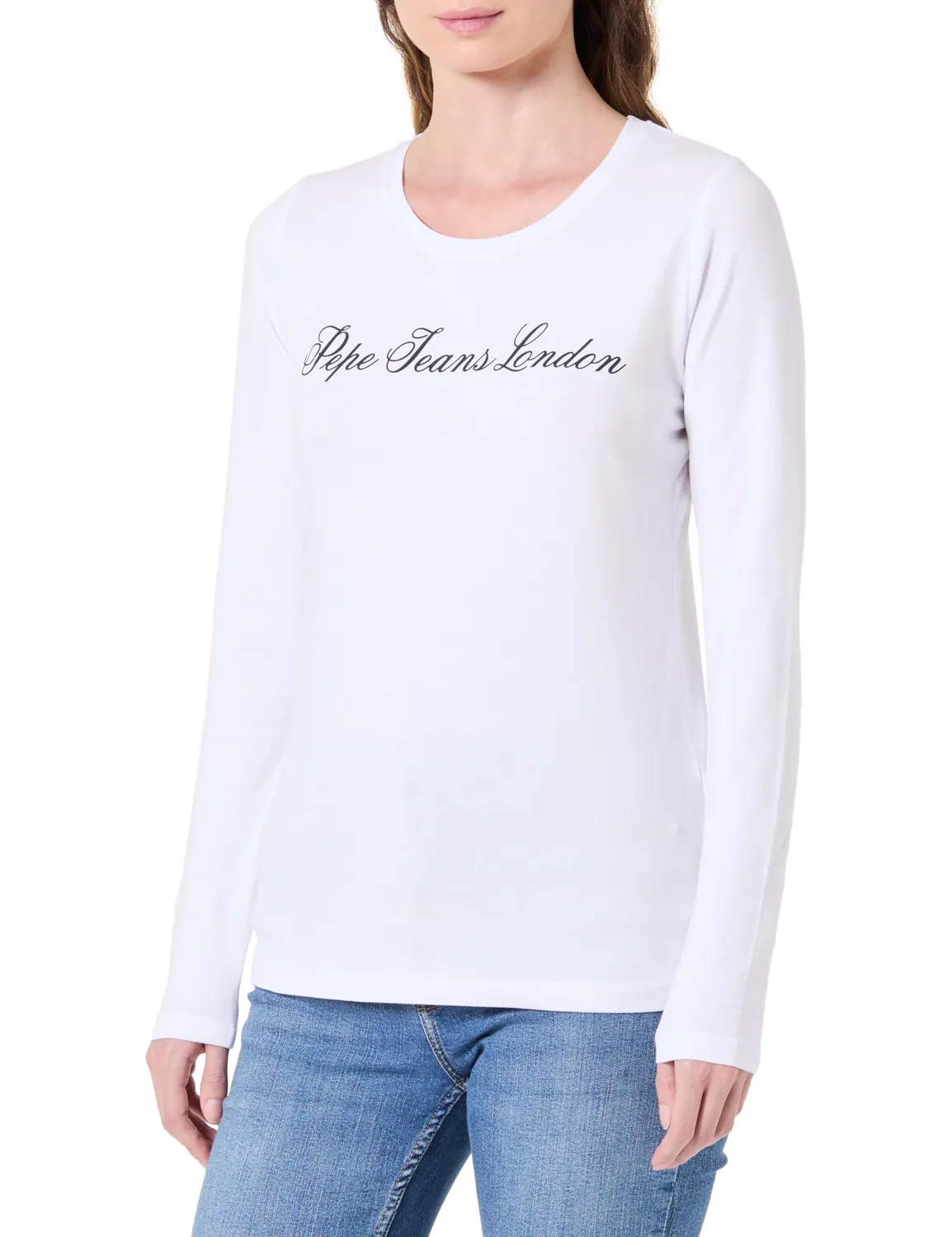 Pepe Jeans Basic Stretch Logo t-shirt donna maniche lunghe