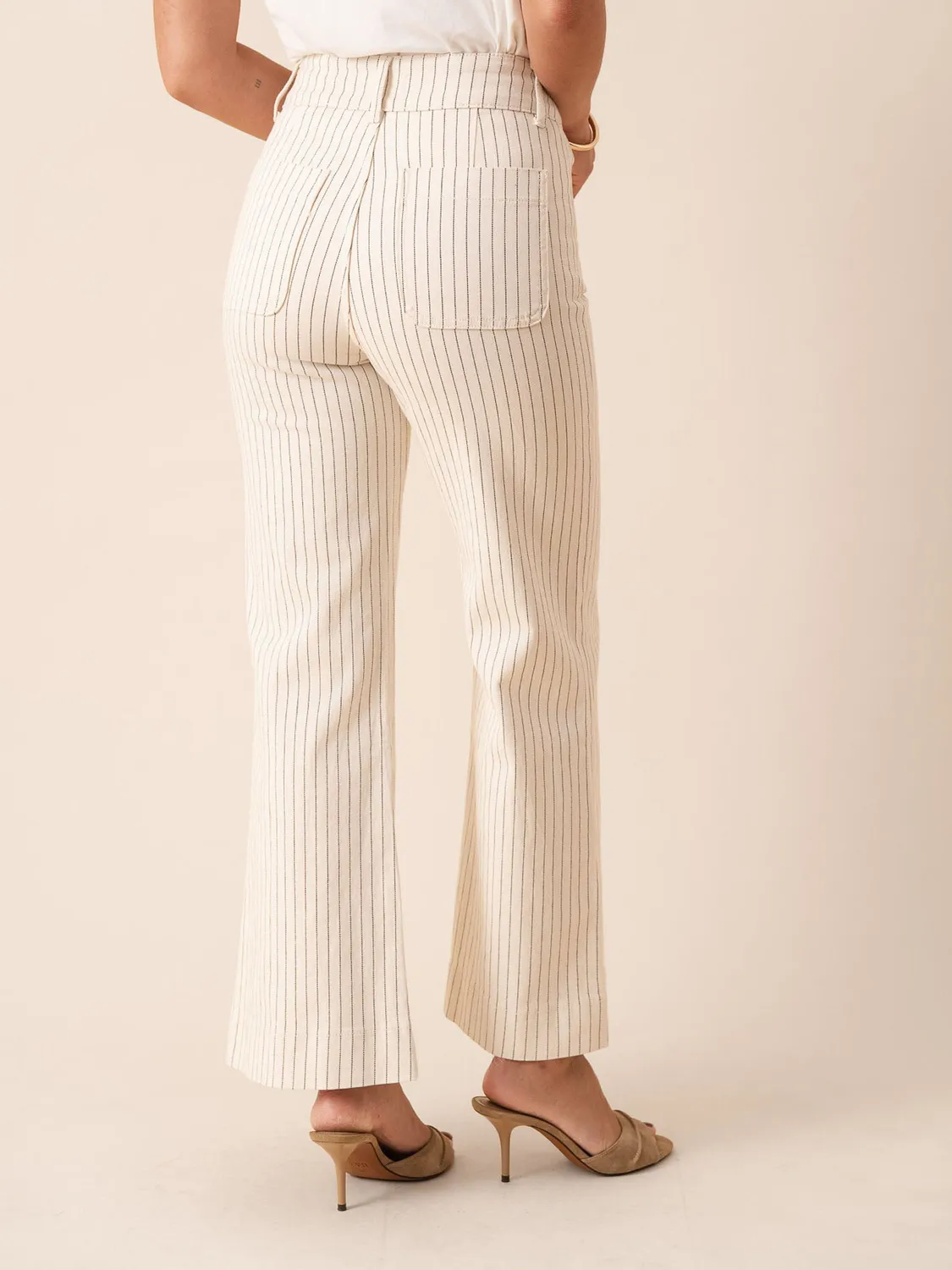 Oraije Elenette jeans flare rigato naturale
