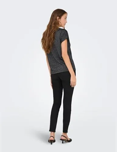 ONLY Onlmoster top jersey glitter manica corta XL