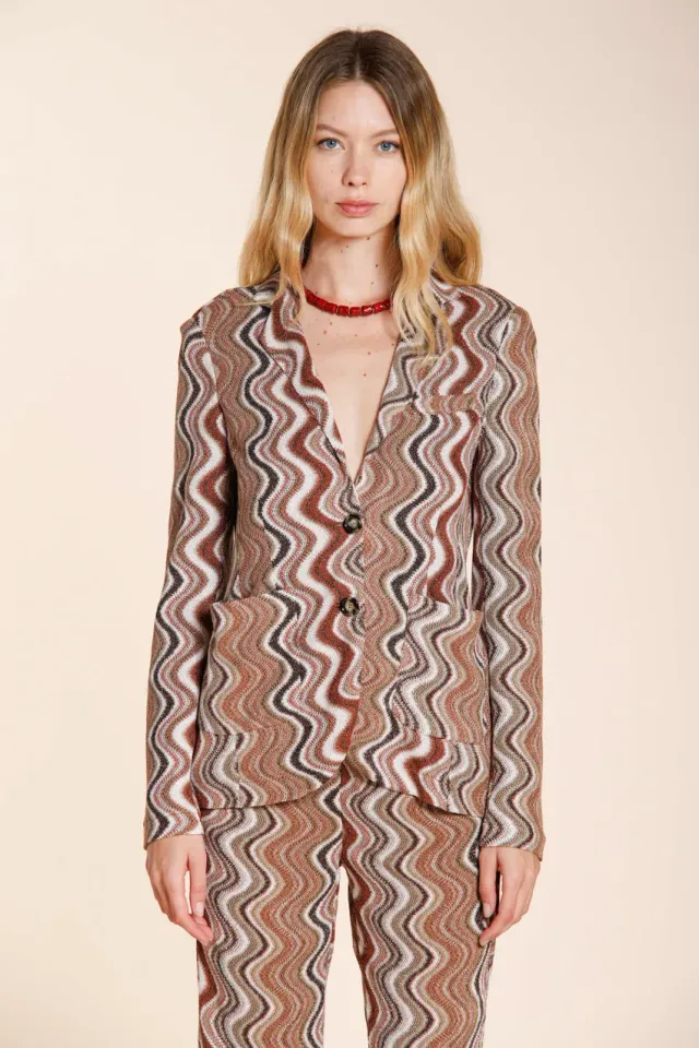 Mason's Helena giacca donna beige onda lurex