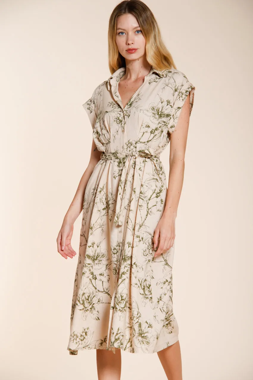 Mason's Yoko Abito Donna Beige Fiori Lino Viscosa
