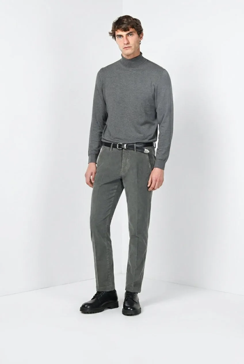 Mason's Torino pantalone chino uomo grigio scuro velluto slim