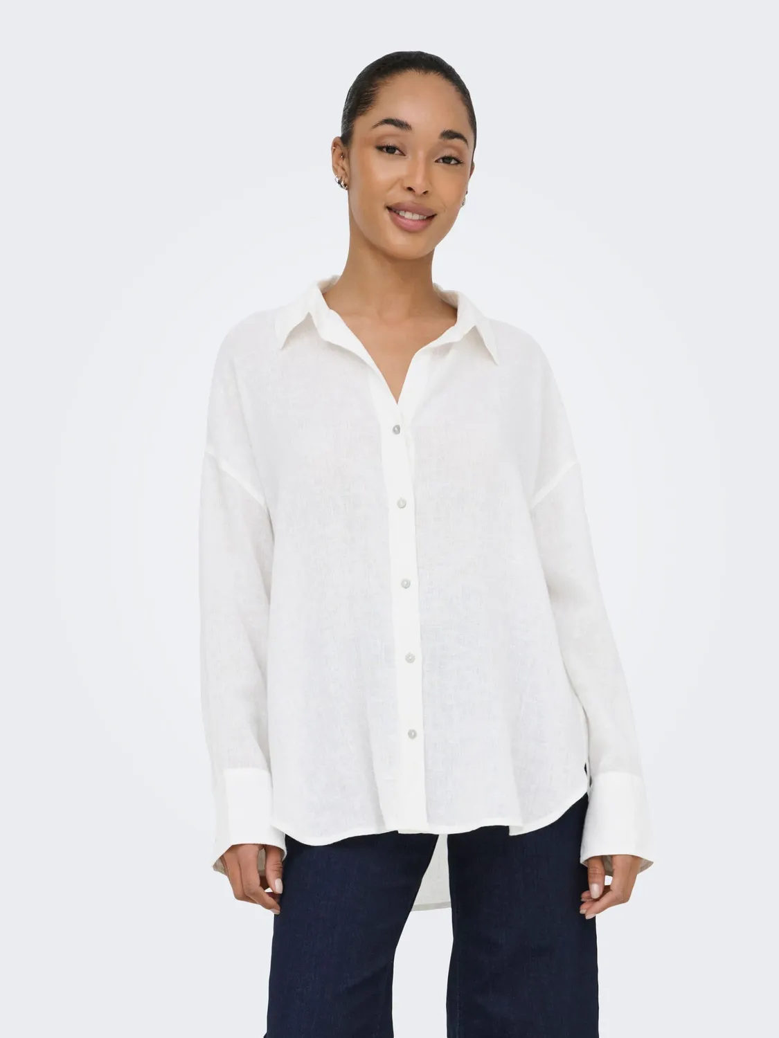 ONLY Onlbruxelles L/S Lin camicia donna azzurro