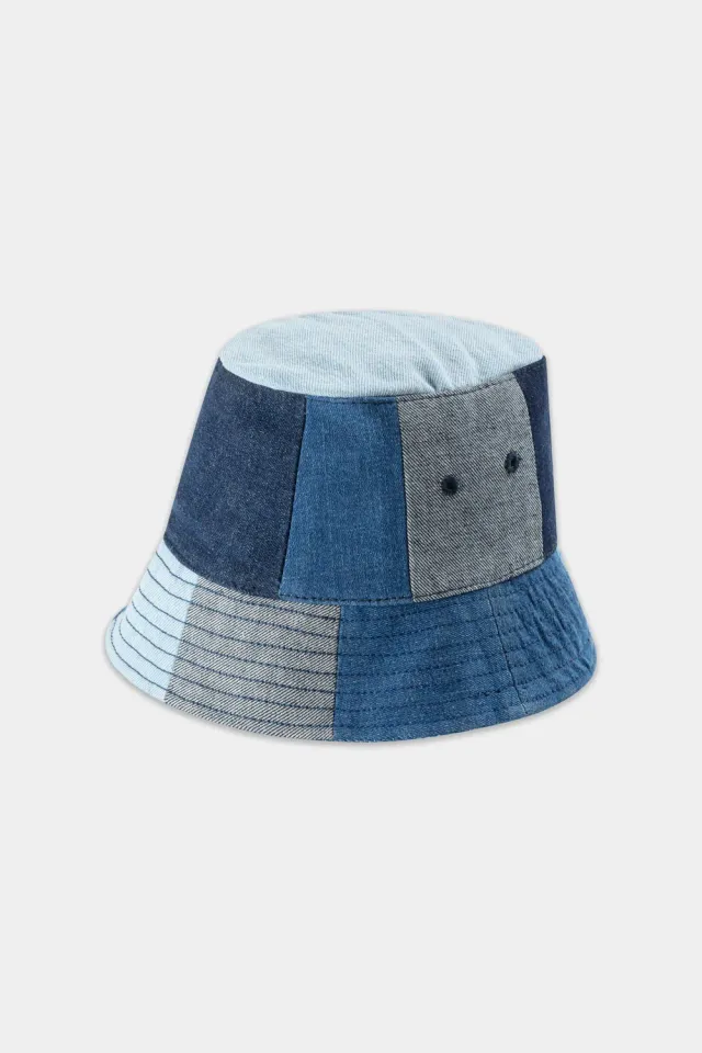 Acquaverde Bob cappello patchwork indigo taglia unica