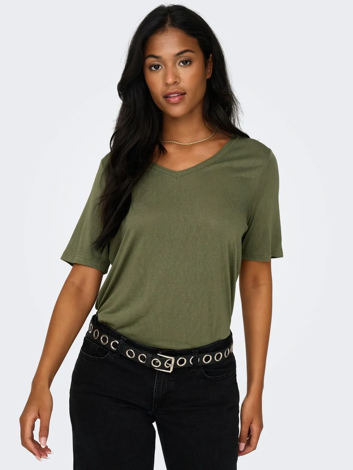 Only Onlelise t-shirt donna scollo V XL jersey