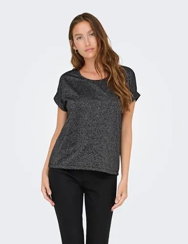 ONLY Onlmoster top jersey glitter manica corta XL