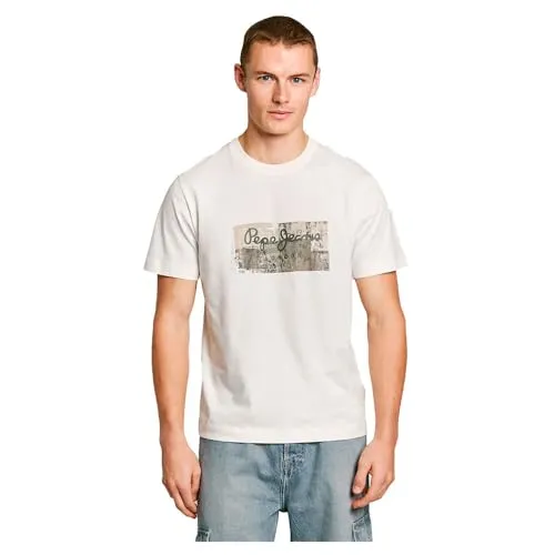 Pepe Jeans Dalter T-Shirt Uomo Bianca Taglia L in Cotone