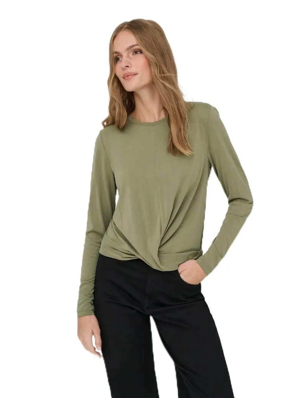 ONLY Onlfree Life L/S Front Drape Top S drappeggio
