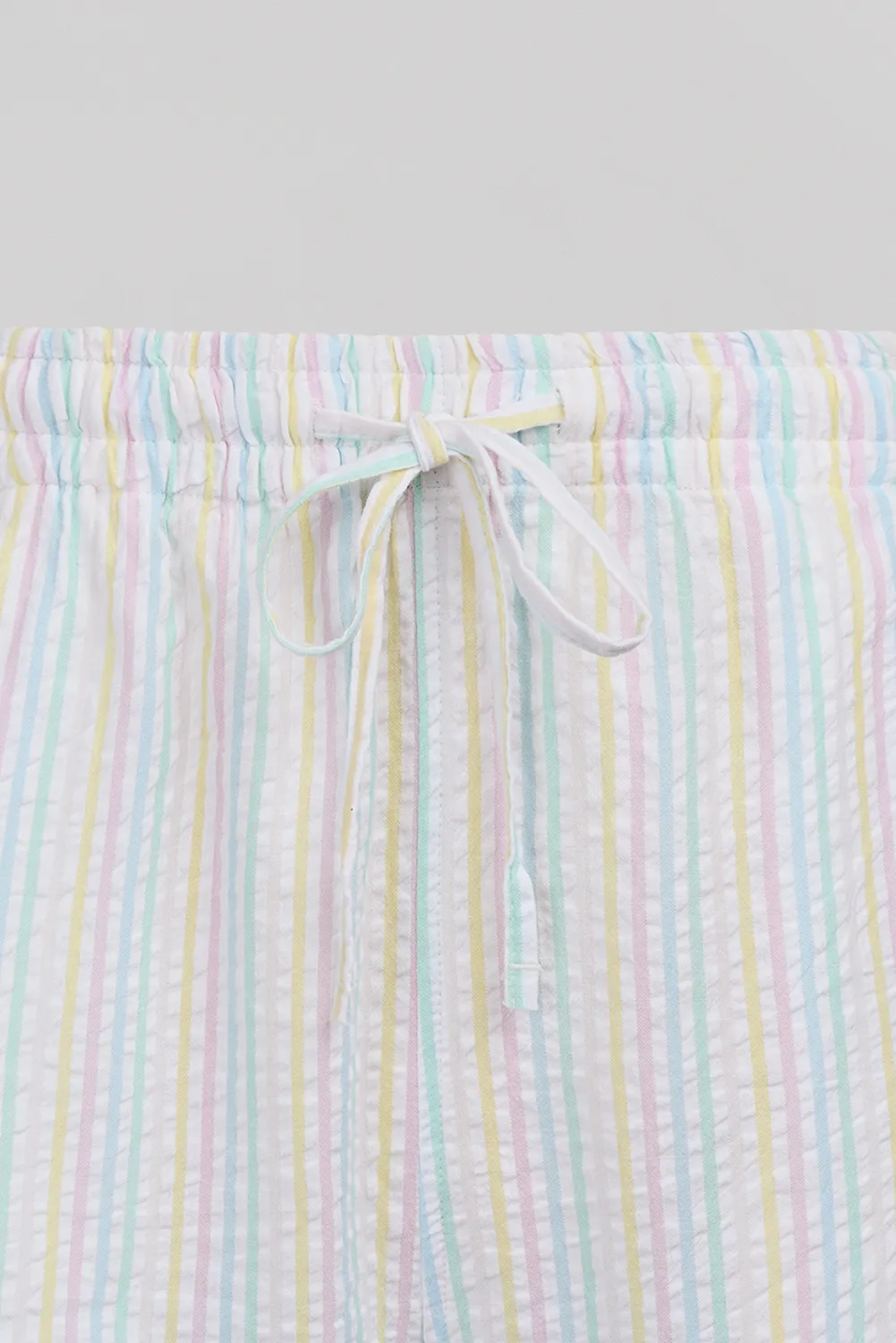 Teddy Smith S-Sublima SH shorts donna bianco righe cotone