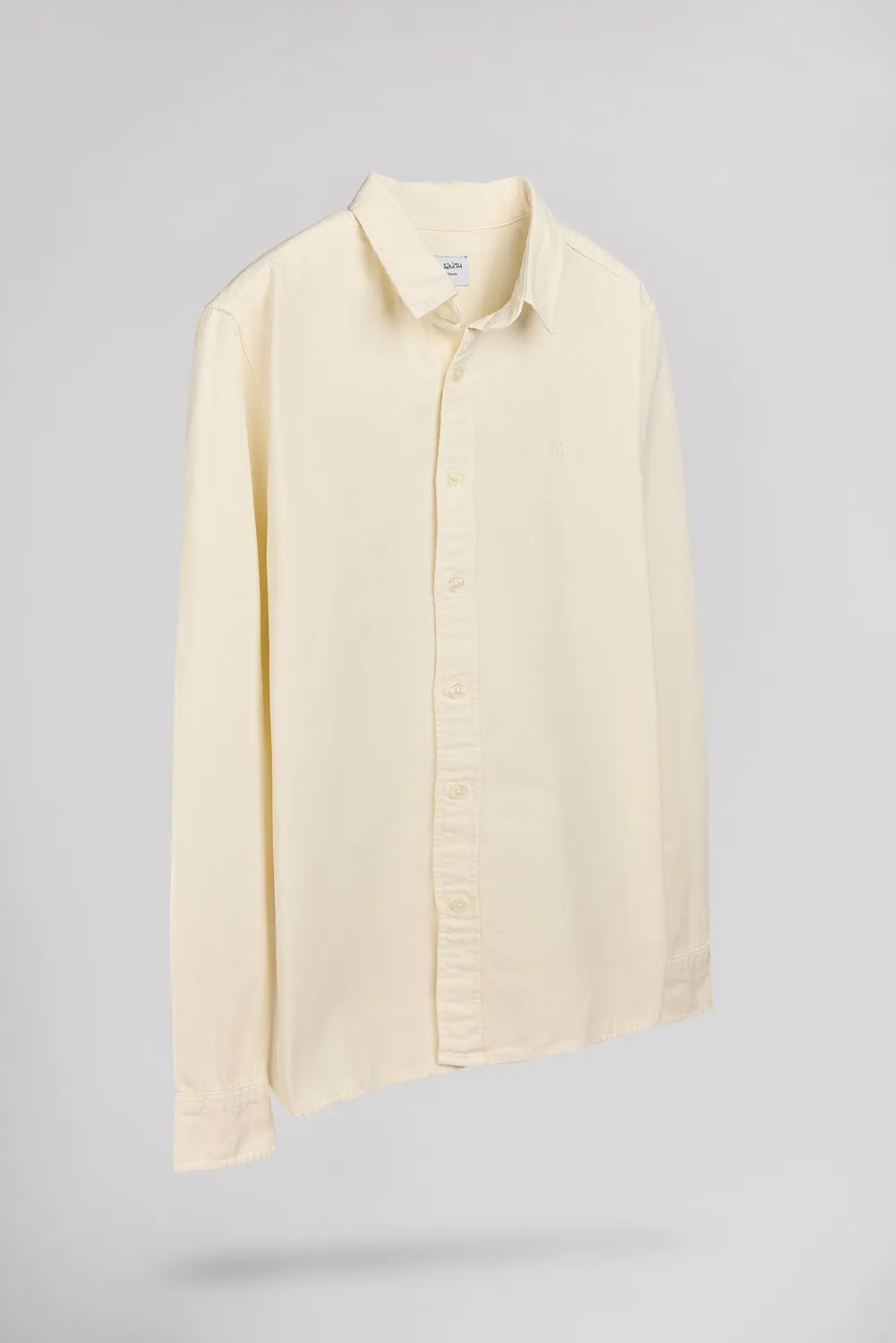 Teddy Smith C-Rick ML camicia crema oxford dritta cotone