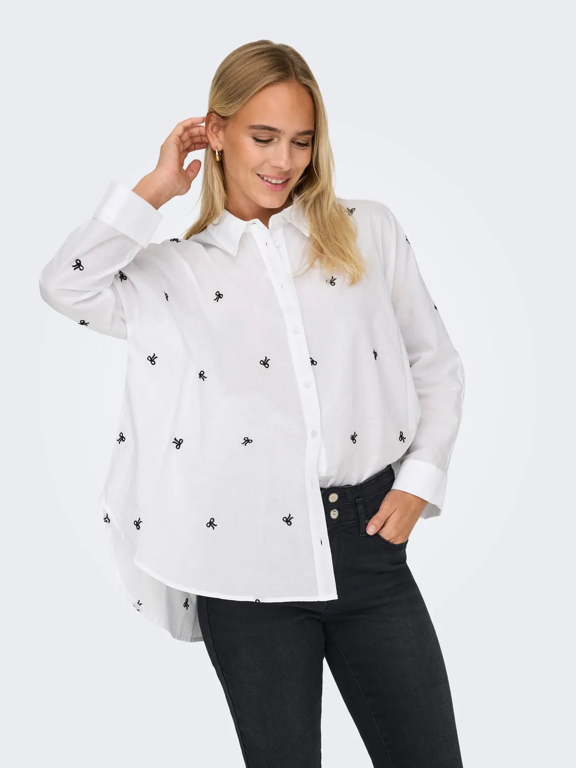 ONLY Onlnew camicia bianca box fit cotone XS