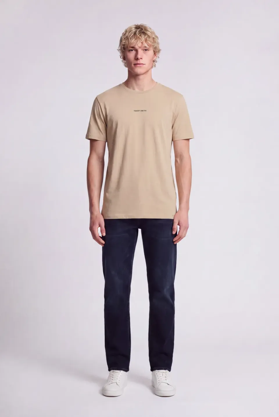 Teddy Smith T-Soy 2 T-Shirt Uomo Beige Cotone Regular