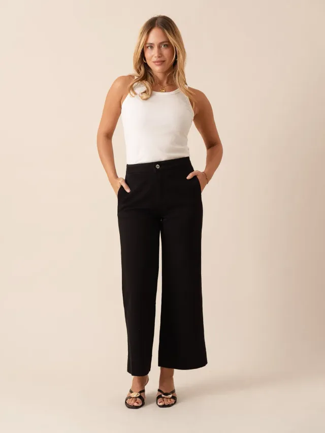 Oraije Jade jeans wide nero push-up ufficio