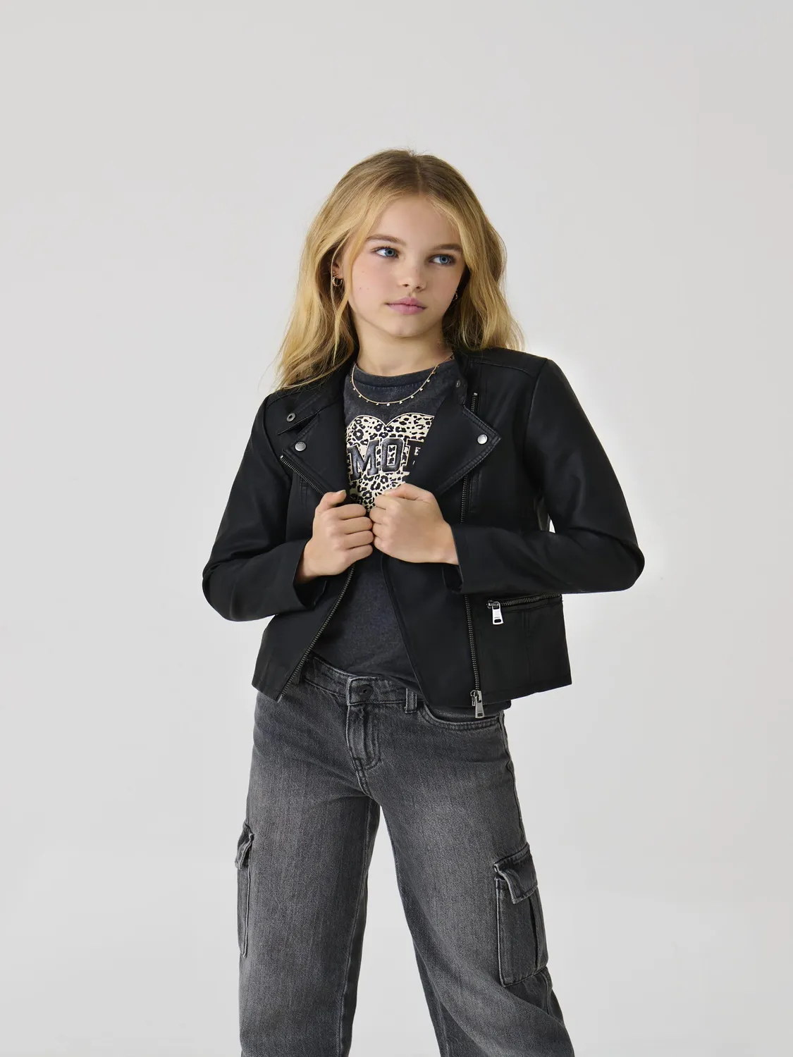 Only Kogfreya giubbotto ecopelle ragazza 140 biker