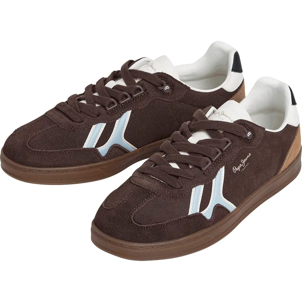 Pepe Jeans Palla Mix Sneakers Uomo Marroni 6 UK Pelle
