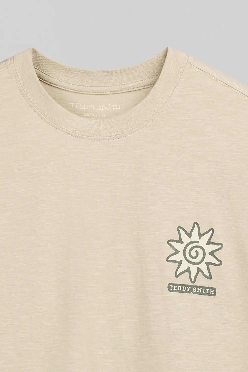 Teddy Smith T-Ethnic MC Beige t-shirt ampia stampa etnica