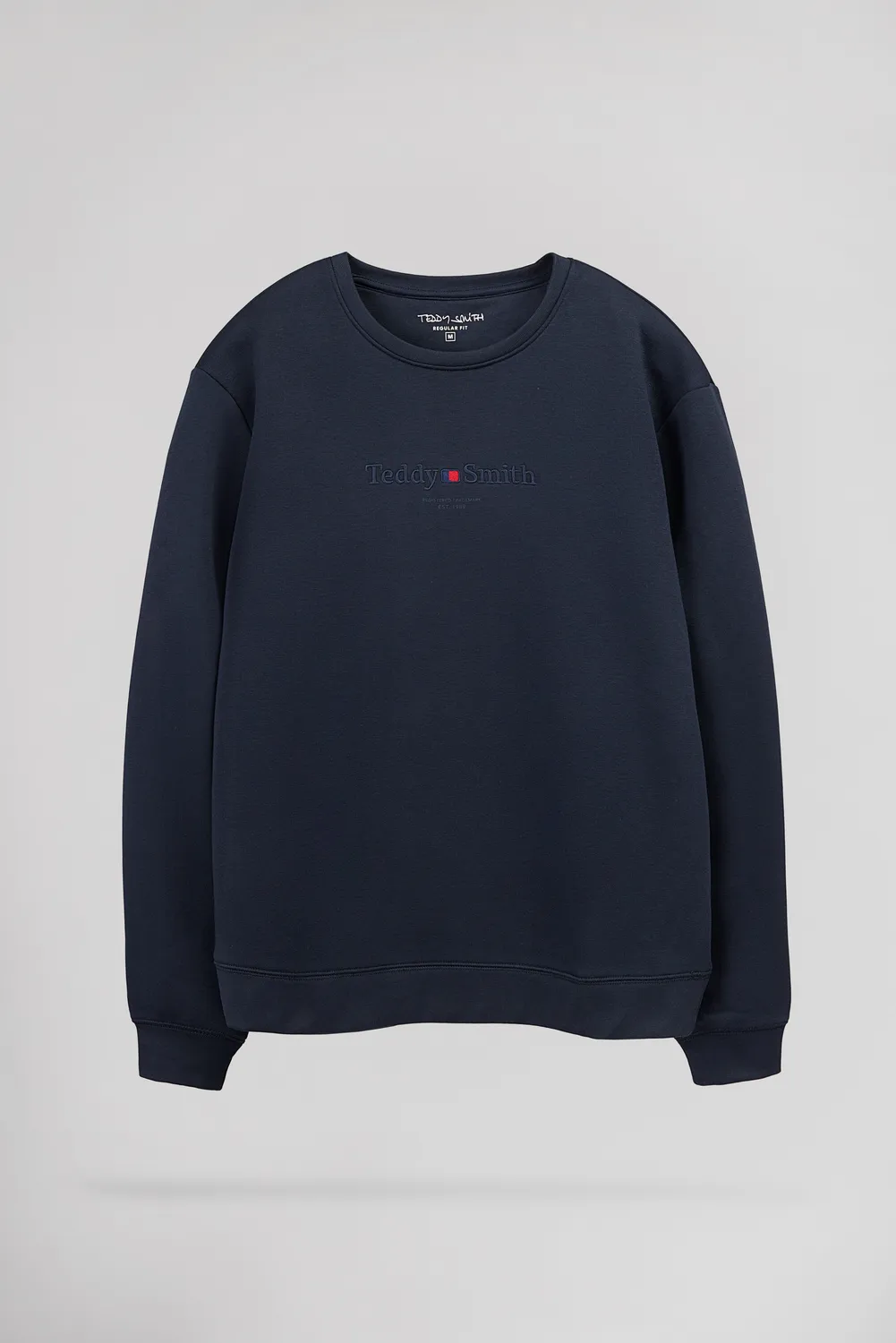 Teddy Smith S-Jim felpa girocollo blu total navy