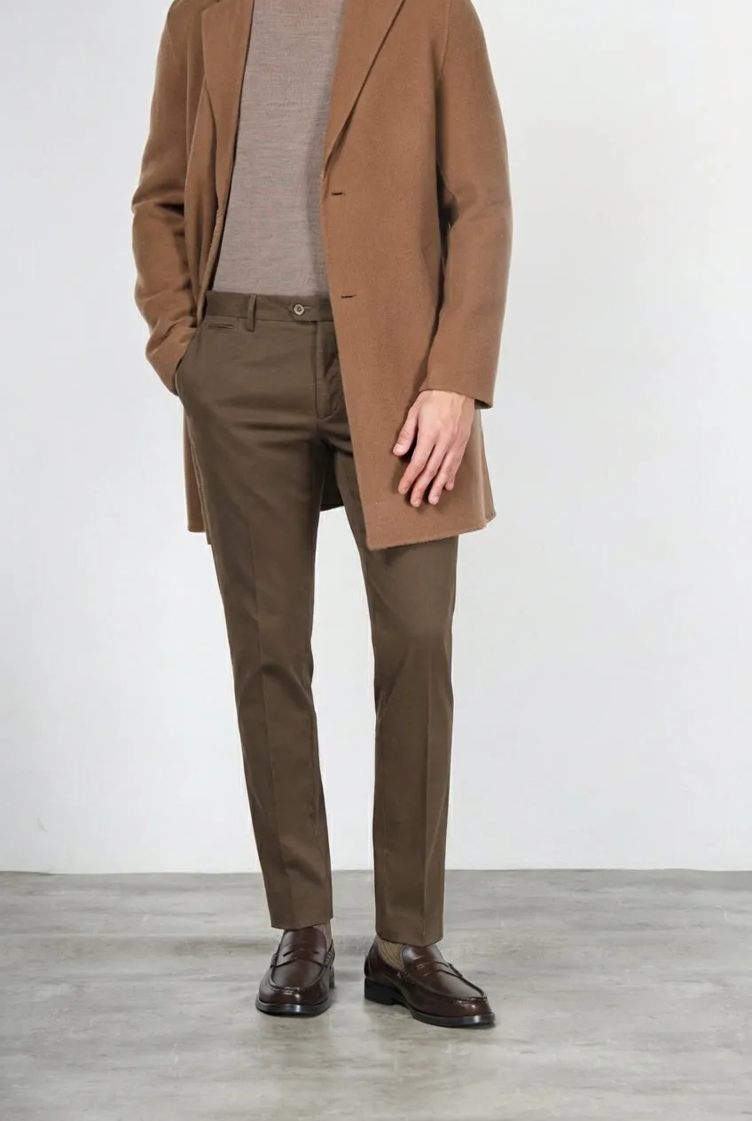 Mason's New York chino uomo marrone regular stretch